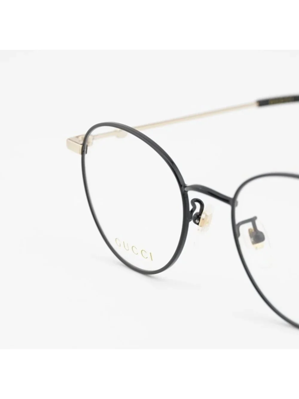 Gucci GG0607OK 003 Eyeglasses Black/Gold 50mm Round Frame